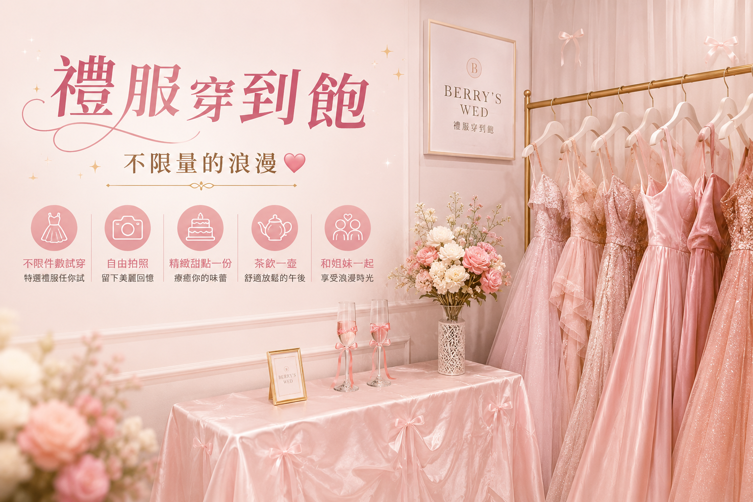 Berry's Wed 台北禮服穿到飽多套試穿體驗